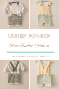 Read more about the article Free Crochet Pattern – Unisex Baby Romper