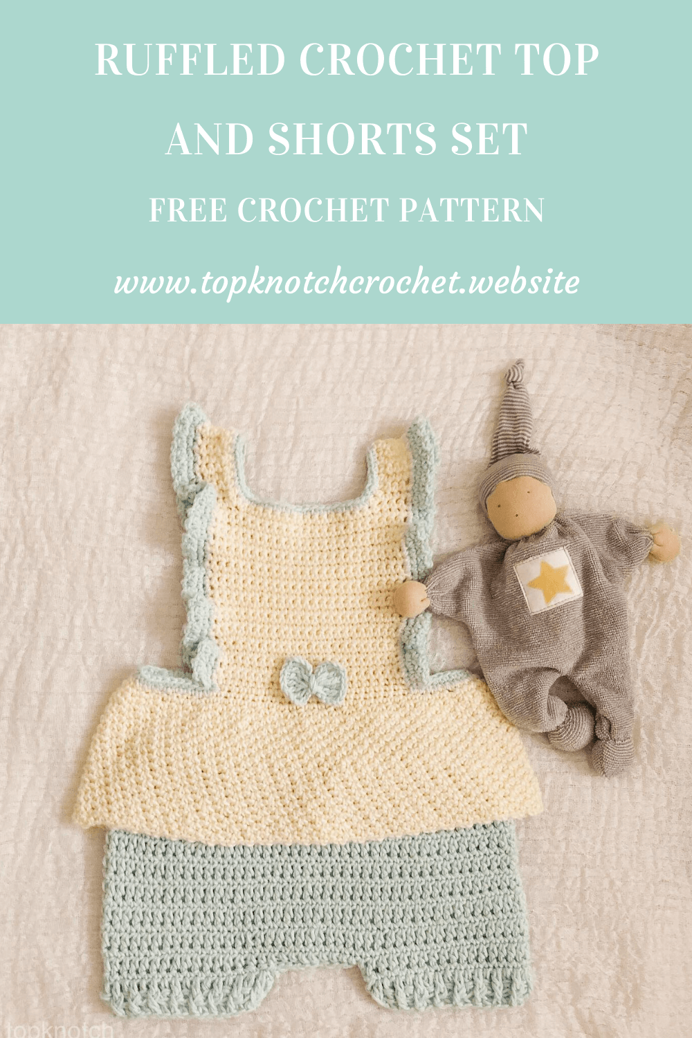 You are currently viewing Ruffled Crochet top and Shorts set – Free pattern.