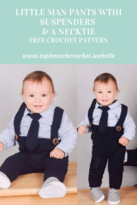 Read more about the article Little Man Crochet pants and Necktie